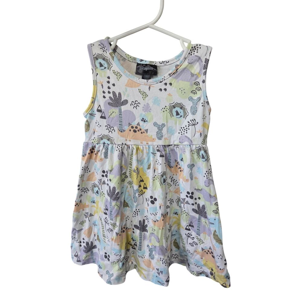 Colorful Dinosaur Dress - Picapino - 18mo